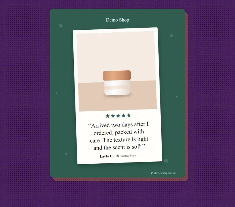 Recenzija pretvorena u sliku za društvene mreže